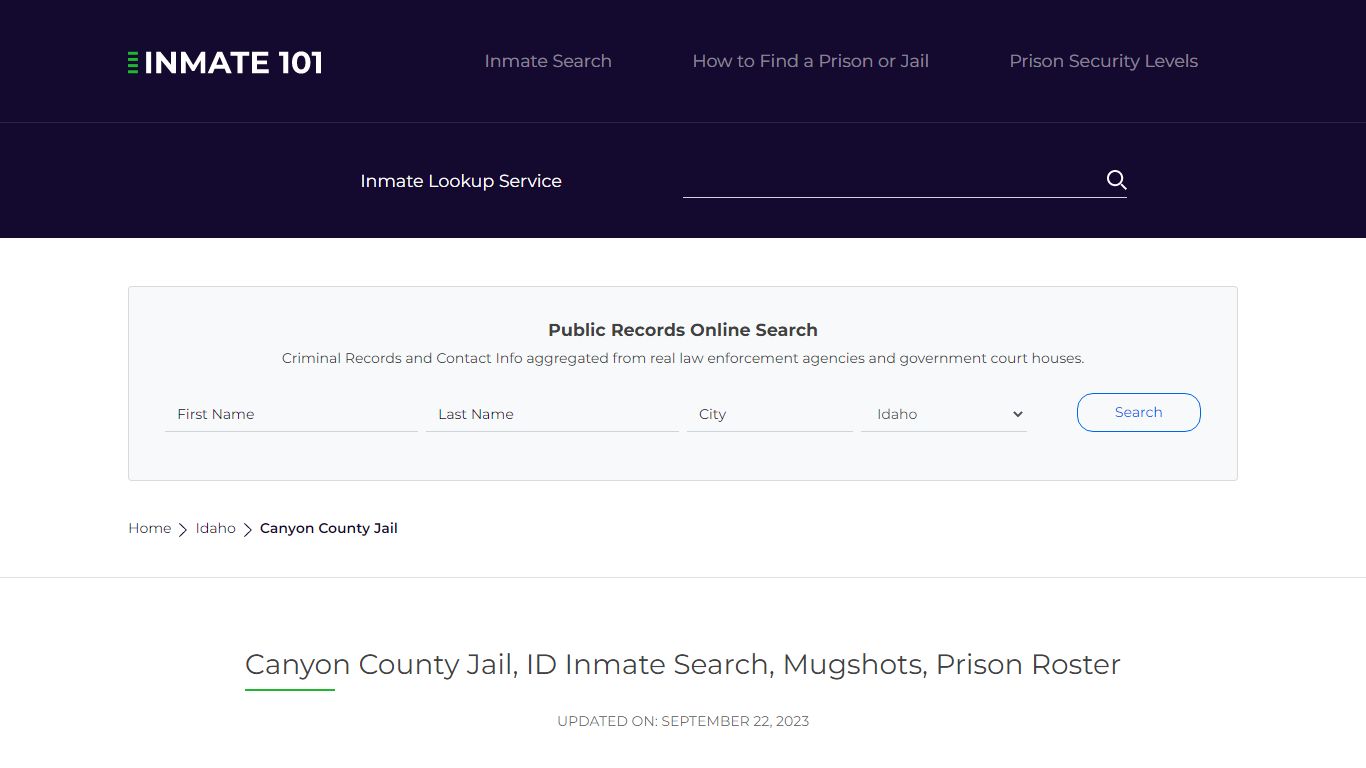 Canyon County Jail, ID Inmate Search, Mugshots, Prison Roster